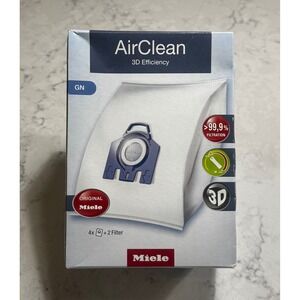 NEW Miele Genuine AirClean 3D Efficiency Type GN Vacuum Bags 4 Pack + 2 Filters